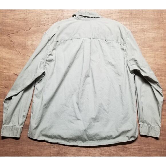Eddie Bauer Mens XL Long Sleeve Green Button Front Cotton Shirt Gorpcore Outdoor - Picture 8 of 10
